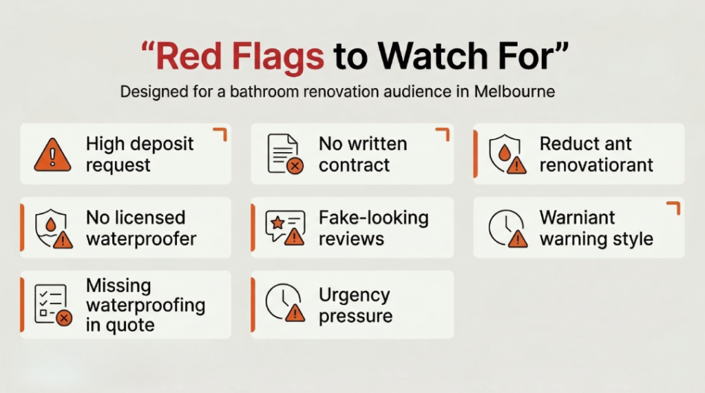 Bathroom Builder Melbourne Red Flags Checklist Showing Warning Signs Before Renovation